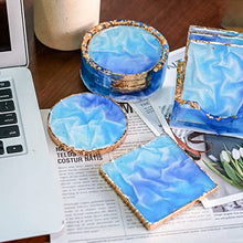 Load image into Gallery viewer, LET'S RESIN Silicone Coaster Molds, Resin Coaster Molds Kit with 10pcs Square and Round Coaster Molds Set, Upgrade Coaster Holder Epoxy Resin Molds for Resin Casting, Cups Mats, Home Decoration
