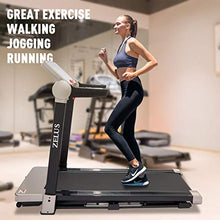 Load image into Gallery viewer, ZELUS 3HP Folding Treadmill for Home or Office | Home Gym Exercise Equipment up to 7.5mph Cardio Training with Free Sports App, Bluetooth Speaker, Heart Rate Monitor, Magnetic Shock Absorption
