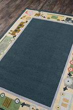 Load image into Gallery viewer, Momeni Rugs Lil' Mo Classic Collection, Kids Themed 100% Cotton Hand Hooked Area Rug, 5' x 7', Blue
