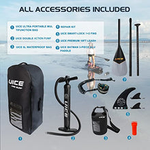 Load image into Gallery viewer, Underice Black Carbon Inflatable Stand Up Paddle Board, 11'33"6" Advanced SUP with Oversize Thick Backpack,9" Super-Easy Fins, 3-Piece Paddle, 10' Strong Safety Leash, Faster Inflate and Deflate Pump
