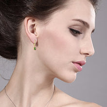 Load image into Gallery viewer, Gem Stone King 1.70 Ct Oval Green Tourmaline 14K Yellow Gold Earrings
