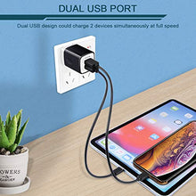 Load image into Gallery viewer, Travel USB Wall Charger, AILKIN 2.4A/2Pack Dual Foldable USB Plug, Dual Port Small Charger Cube USB Box Charger Base Power Outlet Block for Smart Cell Phone XR XS XS MAX Fast Charging Box-Black
