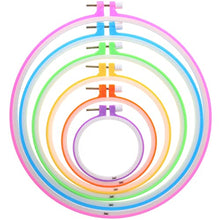 Load image into Gallery viewer, Mr. Pen- Embroidery Hoops Set, 6 pcs, 3.4 inch to 10.2 inch, Assorted Colors, Plastic Embroidery Hoop, Cross Stitch Hoops, Embroidery Rings, Cross Stitch Plastic, Sewing Rings Hoops.
