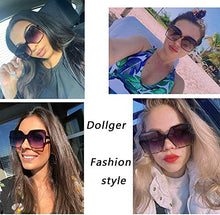 Load image into Gallery viewer, Dollger Oversized Square Sunglasses for Women Big Large Wide Fashion Shades for Men 100% UV Protection Unisex

