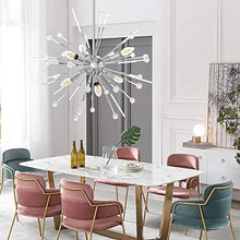 Load image into Gallery viewer, Modern Firework Chandeliers 6-Light Bulbs Sputnik Ceiling Light Fixture,Lucalda Adjustable Rods Globe Fireworks Pendant Lighting Fixture for Living Room, Bedroom,Kitchen,Hallway,Dining Room,Porch
