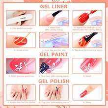 Load image into Gallery viewer, Morovan Gel Liner Painted Gel Nail Polish Kit - 12 Colors Gel Painting Polish Kit Nail Art UV LED Gel Platinum Liner Gel Champagne Glitter Silver Rosa Gold Green Gel Paint Nail Art Design
