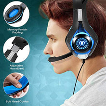 Load image into Gallery viewer, BlueFire Professional 3.5mm PS4 Gaming Headset Headphone with Mic and LED Lights for Playstation 4, Xbox one,Laptop, Computer (Blue)
