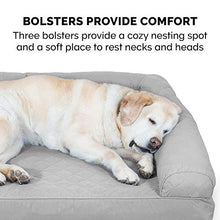 Load image into Gallery viewer, Furhaven Pet Bed for Dogs and Cats - Quilted Sofa-Style Egg Crate Orthopedic Dog Bed, Removable Machine Washable Cover - Silver Gray, Jumbo (X-Large)
