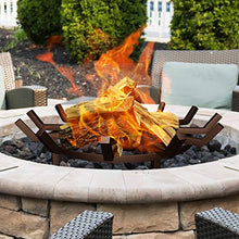 Load image into Gallery viewer, Amagabeli Fireplace Log Grate 27 inch Heavy Duty Wagon Wheel Firewood Grate for Fire Pit Fire Grates for Outdoor Kindling Tools Pit Wrought Iron Wood Stove Firewood Burning Rack Holder Black
