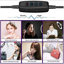 Load image into Gallery viewer, CWH&amp;WEN Selfie Fill Lamp, 6 Inch LED Ring Light with Tripod Stand, 10 Brightness Levels and 3 Lighting Modes, for Selfie Pictures YouTube Videos Makeup
