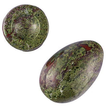 Load image into Gallery viewer, mookaitedecor Bundle - 2 Items: Dragon Blood Jasper Crystal Egg with Stone Stand &amp; Natural Agate Slice Art Print Polar Bear Table Display with Wooden Stand for Home Decor
