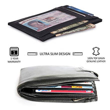 Load image into Gallery viewer, Slim Minimalist Wallet Front Pocket RFID Blocking Real Leather credit card holder for Men &amp; Women (MOSS CRAZY HORSE)
