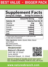 Load image into Gallery viewer, Best Triple Strength Omega 3 Fish Oil Pills - 180 Capsules - 2400mg High Potency Burpless Lemon Flavor 864mg EPA 576mg DHA Ultra Pure Liquid Softgels for Brain Joints Eyes Heart Health Supplement
