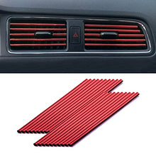 Load image into Gallery viewer, LivTee 20 Pieces Car Air Conditioner Decoration Strip for Vent Outlet, Universal Waterproof Bendable Air Vent Outlet Trim Decoration, Car Interior Accessories (Red)
