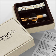 Load image into Gallery viewer, IONICO Stylish Magnetic Therapy Bracelet for Men and Women Health Improvement | Reliefs Arthritis, Carpal Tunnel, Migraine, Headache Pain, Blood Pressure | Strong Energy Healing Power (Silver-Gold)
