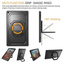 Load image into Gallery viewer, Fintie Case for All-New Amazon Fire HD 10 (7th and 9th Generations, 2017 and 2019 Releases) - [Tuatara Magic Ring] 360 Rotating Multi-Functional Grip Carry Cover w/Built-in Screen Protector, Black
