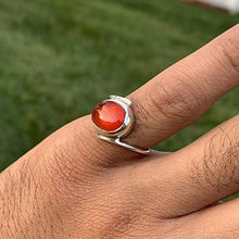 Load image into Gallery viewer, Red Aqeeq Stone Sterling Silver For Women Ring | Yemeni Red Aqeeq Handmade | AlAliGems Size 8
