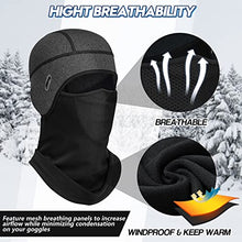 Load image into Gallery viewer, Lauzq Helmet Liner Beanie with Mask，Cycling Fleece Winter Hat Skull Cap Thermal Headwear Ear Warmer,Gray-A
