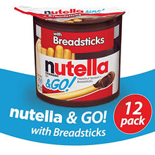 Load image into Gallery viewer, Nutella and Go Snack Packs, Chocolate Hazelnut Spread with Breadsticks, Perfect Bulk Snacks for Kids' Lunch Boxes, Great for Holiday Stocking Stuffers, 1.8 oz, Pack of 12
