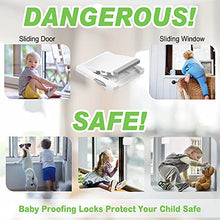 Load image into Gallery viewer, 8 Pieces Sliding Glass Door Child Lock, Child Proof Window Sliding Door Lock, Child Safety Slide Window Locks for Kids Proof Patio Closet Doors No Drilling Tools Needed
