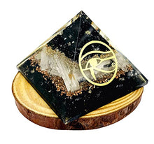 Load image into Gallery viewer, Orgone Pyramid Black Tourmaline with Copper Coil for Goodluck - Positive Energy Generator Orgonite Pyramid Reiki Healing - Spiritual Chakra Balance Selenite Crystal Pyramid - Yoga Meditation Pyramid
