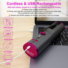 Load image into Gallery viewer, Fezax Cordless Auto Hair Curler, Automatic Curling Iron with LCD Display Adjustable Temperature &amp; Timer, Portable Rechargeable Rotating Ceramic Barrel Curling Wand Fast Heating for Hair Styling
