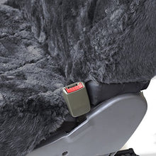 Load image into Gallery viewer, OxGord Sheepskin Seat Covers (Pack of 2) Wool Sheep Skin Shearling Car Accessories Best for Front Bucket Auto Seats Cover on Cars Truck SUV Van - Lambs Lambskin Gray Fleece Plush Cushion

