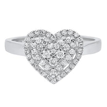 Load image into Gallery viewer, Dazzlingrock Collection 0.35 Carat (ctw) 14K Round Diamond Ladies Heart Shaped Engagement Ring 1/3 CT, White Gold, Size 7
