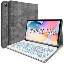 Load image into Gallery viewer, Wineecy Galaxy Tab S6 Lite 2020 Keyboard Case 10.4 [Backlit,SM-P610,SM-P615], 7 Color Light Detachable Wireless Keyboard with PU Folio Stand Cover for Samsung Galaxy Tab S6 Lite 10.4 Inch 2020, Gray
