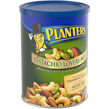 Load image into Gallery viewer, PLANTERS Pistachio Lover's Mix, 1.15 lb. Resealable Canister - Deluxe Pistachio Mix: Pistachios, Almonds &amp; Cashews Roasted in Peanut Oil with Sea Salt - Kosher, Savory Snack
