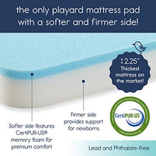 Load image into Gallery viewer, hiccapop Tri-fold Pack n Play Mattress Pad with Firm (for Babies) &amp; Soft (Toddlers) Sides | Portable Foldable Playard Mattress, Playpen Mattress for Pack and Play Crib | Includes Carry Case

