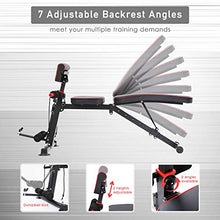 Load image into Gallery viewer, BAHOM Foldable Weight Bench with Adjustable Backrest and Priest Stool, Full Body Training Workout Sit Up Bench for Home Fitness Gym Exercise Sports Up to 500 Pounds
