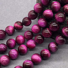 Load image into Gallery viewer, Daiwenwo Rose Tiger Eye Beads 8mm Gemstone Loose Natural Stone Round for Jewelry Making (Rose, 8mm(≈46pcs))
