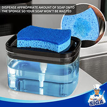Load image into Gallery viewer, MR.SIGA Dish Soap Dispenser for Kitchen,2 in 1 Premium Soap Dispenser and Sponge Holder, Dishwashing Soap Pump Dispenser for Kitchen Countertop, Black
