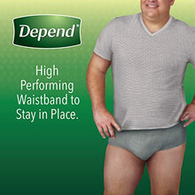 Load image into Gallery viewer, Depend FIT-FLEX Incontinence Underwear for Men, Maximum Absorbency, Disposable, L, Grey, 52 Count (2 Packs of 26) (Packaging May Vary)
