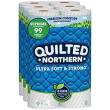 Load image into Gallery viewer, Quilted Northern Ultra Soft &amp; Strong Toilet Paper, 24 Supreme Rolls = 99 Regular Rolls, 2-ply Bath Tissue
