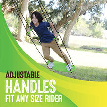 Load image into Gallery viewer, Swurfer Kick Stand Up Surfing Tree Swing Outdoor Swings for Kids Up to 150 Lbs - Hang from Up to 10 Feet High - Includes 24" SwingBoard, UV Resistant Rope, &amp; Handles, Green

