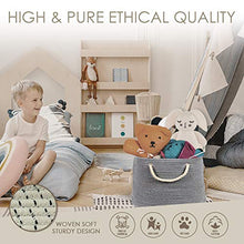 Load image into Gallery viewer, XXL Extra Large Cotton Rope Basket with Exclusive Laundry Bag: Wide Storage Organizer for Living Room, Blankets, Sofa Throws, Nursery, Baby Kids Toys, Playroom: 20" x 14" Hand Woven Hamper (Grey)
