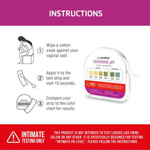 Load image into Gallery viewer, NutraBlast Feminine pH Test Strips 3.0 - 5.5 | Monitor Intimate Health | Easy to Use &amp; Accurate Women’s Acidity &amp; Alkalinity Balance pH Level Tester Kit (100 Tests Roll)
