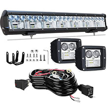 Load image into Gallery viewer, LED Light Bar 20 Inch TURBO SII 7D Lens Spot Flood Combo Offroad Led Bar+3 Inch Combo Led Pod Lights w/Wiring Harness for Trucks ATV UTV SUV Boats

