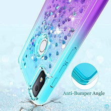 Load image into Gallery viewer, Dzxouui for T-Mobile Revvl 4 Case,TCL Revvl 4 Case (Not Fit 4 Plus) Girls Women TPU Clear Cover Moving Quicksand Glitter Protective Cute Phone Cases for T-Mobile Revvl 4(Teal/Purple)
