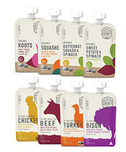 Load image into Gallery viewer, Serenity Kids Baby Food, Organic Savory Veggies and Ethically Sourced Meats Variety Pack, For 6+ Months, 3.5 Ounce Pouch (8 Pack)
