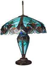 Load image into Gallery viewer, Chloe Lighting CH18780VG18-DT3 Liaison Tiffany-Style Victorian 3 Light Double Lit Table Lamp with Shade, 24.5 x 18 x 18", Multicolor
