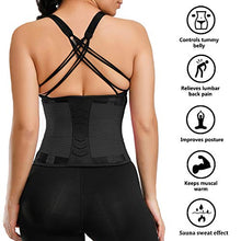 Load image into Gallery viewer, VENUZOR Waist Trainer Belt for Women - Waist Cincher Trimmer - Slimming Body Shaper Belt - Sport Girdle Belt (UP Graded) (Z1-Black, S)

