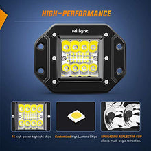 Load image into Gallery viewer, Nilight 2PCS 42W Flush Mount LED Light Pods Upgraded Spot Flood Combo Beam Driving Light LED Work Light Backup Light Reverse Light Grill Mount Light for Offroad 4x4 Truck SUV Jeep, 2 Years Warranty
