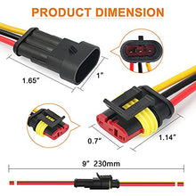 Load image into Gallery viewer, NAOEVO 3 Pin Connector Waterproof, Automotive Electrical Connectors 16 AWG Automotive Wire Male and Female Way for Car Truck Boat and Other Wire Connection, 6 Kits
