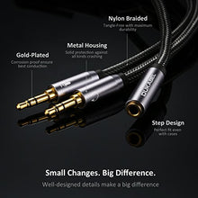 Load image into Gallery viewer, Headset Splitter Cable, DUKABEL Gold-Plated &amp; Strong Braided Y Splitter Audio Cable Separate Microphone Headphone Port Gaming Headset Splitter PC Earphone Adapter VoIP Phone -TopSeries (12inch / 30cm)
