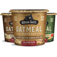 Load image into Gallery viewer, Kodiak Cakes Instant Protein Oatmeal Cup, Variety Pack: Peanut Butter Chocolate Chip, Maple &amp; Brown Sugar, &amp; Chocolate Chip (Pack of 12)
