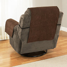 Load image into Gallery viewer, Link Shades Anti-Slip Recliner Armchair Protector | Water Resistant Microsuede Slipcover | Stay-Put Straps | Cover Protects from Dogs &amp; Other Pets (Recliner, up to 23" seat Size, Chocolate)
