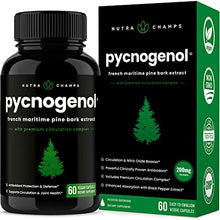 Load image into Gallery viewer, Pycnogenol Pine Bark - Premium Supplement with 200mg Herbal Complex for Circulation, Blood Flow &amp; Nitric Oxide Production - Superior Absorption &amp; Results with Black Pepper Extract
